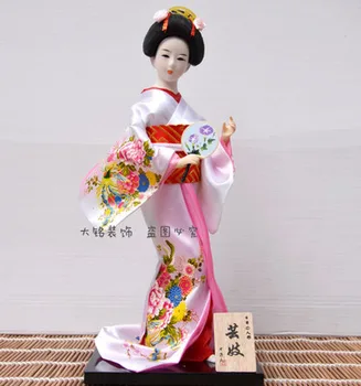 30cm Japoneze Kawaii Frumoasa Gheișă papusi Figurine cu kimono Noua casa decor de birou Miniaturi cadou de ziua de nastere