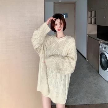 Cotday Tricotaje Portocaliu Supradimensionate Site-Ul Femei Bloggeri Recomanda Harajuku Crăciun Stil Coreean Femme Pulovere Pulovere