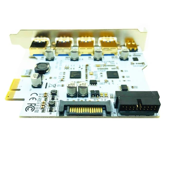 USB 3.1 Tip C PCIe Card de Expansiune PCI-e să-1 Tip C + 4 de Tip USB 3.0 Adapter PCI Express Riser Card cu USB Conector 19pin
