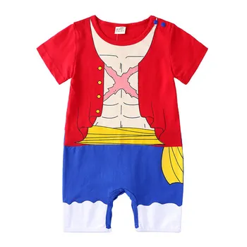 0-24M Romper Baby Boy Fata de Anime Luffy Akatsuki Zoro Imprimare Body Nou-nascut Copii Costum de Haine de Vară Copilul Salopeta Salopeta
