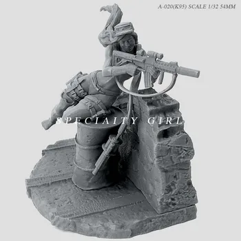 1/32 Figura Kituri Speciale Moderne de sex Feminin Soldat Cu Platforma Rășină Soldat Incolor Și Auto-asamblate (54mm) a-20 (k95)
