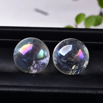 1 BUC Naturale Argintat glob de cristal 20mm Reiki Cuarț Energie Piatră de Vindecare Minereu Minerale Pentru Decoratiuni de Craciun DIY Cadou