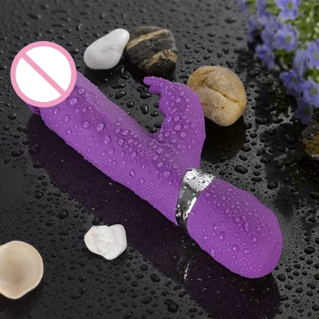 10 Moduri Rabbit Vibrator pentru Femei punctul G Vagin, Clitoris Dual Vibrații Vibrator de Încărcare USB de sex Feminin Masturbari Sex Produs