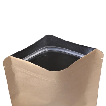 100buc/lot mini dimensiune de Fermoar top seal Pungă de Hârtie Kraft cu folie de Aluminiu de interior acoperite cu Pulbere Condimente Zahar pliculete de Ceai