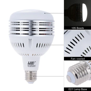 100~250V LED 60W lumina Zilei Echilibrat E27 5400K Bec Studio de Modelare Lampa pentru Fotografie Video de Iluminat