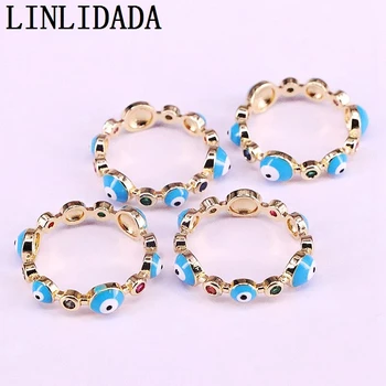 10buc noua moda de culoare de aur Inele cu smalț albastru ochi inel de bijuterii de Lux pentru femei bijuterii cadou