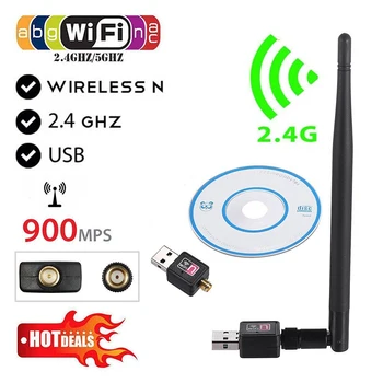 2.4 GHz Wireless USB Adaptor Wifi 900Mbps 802.11 b/n/g Adaptor Ethernet USB Wi-fi, Receptor Wireless placa de Retea