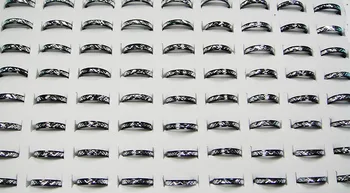 200pcs en-gros bijuterii inel o mulțime destul de moda femei barbati alb-negru din aliaj de aluminiu Inele Nou LR090 transport gratuit
