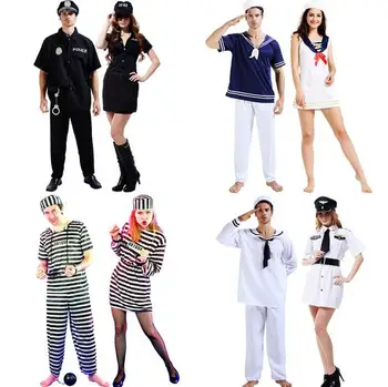2016 de calitate Superioara Halloween Poliție Marinar Rochie Pentru Adult Uniformă de Poliție Prizonier Costum de Pompier, Costume de Halloween