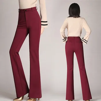 2019 Noi Femeile Rochie Pantaloni Trage Pe Stretch Pantaloni pentru Munca de Birou Interviu Slim Fit Talie Mare Pantaloni TY66