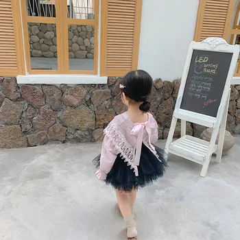 2019 Toamna New Sosire stil coreean bumbac maneca lunga all-meci princess dantela flori tricou pentru drăguț copil dulce fetele