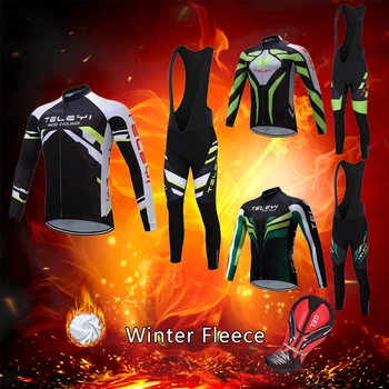 2021 Bărbați de Iarnă, Ciclism Jersey Set Costum Cald Pro Biciclete Rutier Imbracaminte SALOPETE Kit de sex Masculin Biciclete Haine MTB Uniformă Echipa Tinutele vestimentare