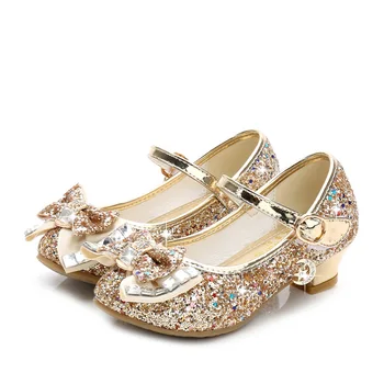2021 Copii Pantofi Fete cu Toc Printesa de Dans, Sandale Fete, Rochie de Petrecere Nunta, Pantofi Copii, Pantofi Glitter din Piele 26-38code