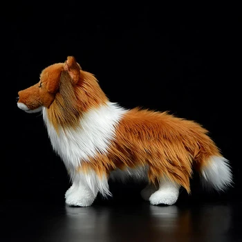 23cm Realiste Collie Jucării de Pluș Viața Reală Shetland Sheepdog Animal de Pluș Cățeluș Câine Jucărie de Pluș Cadouri Pentru Copii