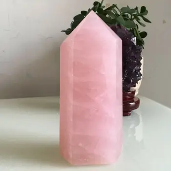 3.87 LB Naturale de trandafir roz cristal de cuarț obelisc bagheta punct de vindecare