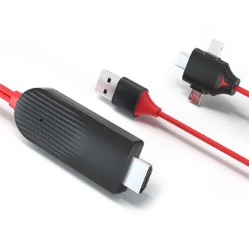 3-în-1 Micro USB de Tip C pentru Adaptor HDMI Digital AV Adaptor de Cablu pentru iPhone X 6 7 8 pentru IOS/Android Telefonul Mobil, Tableta, Piese