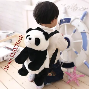32cm Panda Rucsac Fete Baieti Pluș Reglabil Ghiozdane Animal de Pluș Geanta Gradinita de Pluș Rucsac Jucării pentru Copii Cadouri