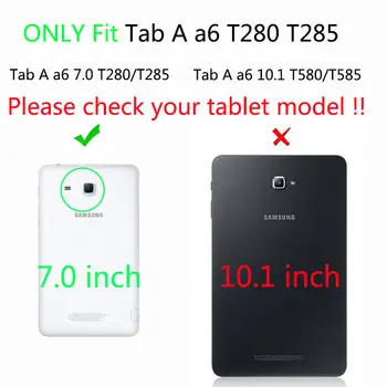 360 de Grade de Rotație Caz Pentru Samsung Galaxy Tab Un a6 7.0 T280 T285 SM-T280 a Acoperi Tableta Funda Model Litchi piele PU Cazuri