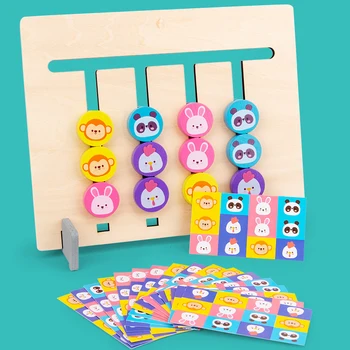 3D Montessori jucarii Jucarii Educative pentru Copii Culori și Animale Montessori Jucărie Joc de Bord În franceză Închide Caseta de Zaruri, Tabla de Joc