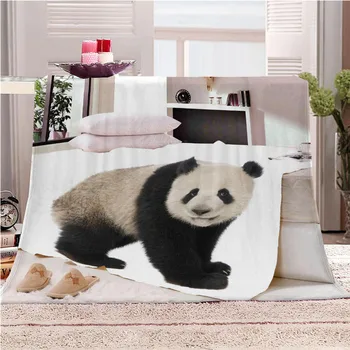 3D Panda Arunca Pătura de pe Pat, Canapea Albă Moale Flanel Pătură de Lână Toamna Iarna Cald Cuvertură de pat Aer Condiționat Pătură
