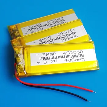 3pcs 400mAh 3.7 V reîncărcabilă baterie lipo baterii cu litiu polimer 402050 pentru MP3 GPS DVD bluetooth recorder e-book foto