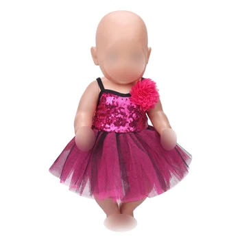 43 cm baby dolls Rochie nou-născut Strapless rochie de seara + flori de jucarii pentru Copii fusta se potrivesc American de 18 inch Fete papusa f418