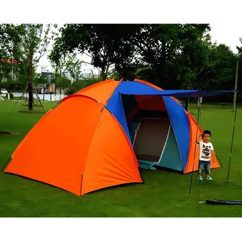 5-8 Persoană Mari Camping Cort Dublu Strat Impermeabil Două Dormitoare Călătorie Cort pentru Petrecere de Familie de Călătorie de Pescuit 420x220x175CM