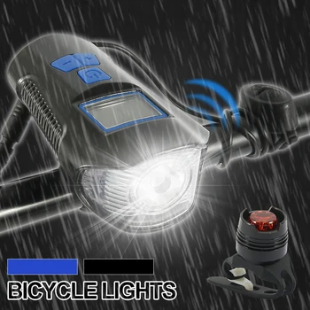 5 Modul Impermeabil Biciclete Lumina de Încărcare USB de Biciclete Față de Lumină Lanterna Ghidon Bicicleta Capul Viteza Luminii Metru Ecran LCD