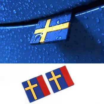 50 de Pc-uri Auto 3D Autocolant Suedia Flag Decor Emblema Portiera Portbagaj Autocolant Pentru VOLVO XC40 XC60 XC90 V90 S90 S60 V60 V40 C70