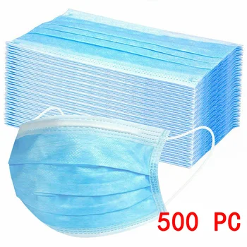 500pcs de Unică folosință Confrunta cu Gura Masca Nețesute Măști Anti PM2.5 Igiena în condiții de Siguranță de Gura Masca de Fata în aer liber de Lucru mascarillas