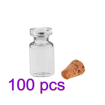 50pcs / 100buc 0,5 ml Mini Sticlă Clară care Doresc Sticlă Flacoane Goale, Borcane de Sticlă Nunti Doresc Bijuterii Favoruri de Partid