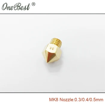 5Pcs/lot Reprap Makerbot MK8 Alama, Duza de 0.2 0.25 0.3 0.35 0.4 0.5 0.6 0.8 1.0 mm Pentru 1,75 mm Consumabile Imprimantă 3D, Transport Gratuit