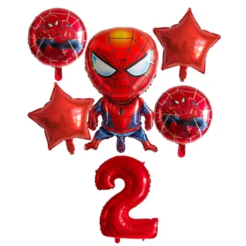 6pcs Disney Digital Balon Petrecere de Aniversare Set de Decorare Marvel Spiderman Combinație Balon de 18 Inch Vârstă Balon Cadou