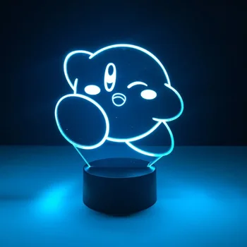 7 Cloors Unic de Copii Condus Nighlight Kirby Joc Lumina de Noapte pentru Copii Decorarea Camerei 3d Led Lampă de Noapte Cadouri pentru Copii App de Control
