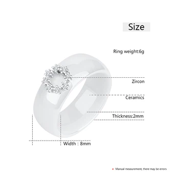8MM Si Argint 925 Cerc de Cristal Inele Făcut Sănătos Cu Material Ceramic de Nunta Inele de Logodna pentru Femei Cadouri