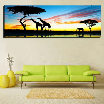 African Giraffe Animal mare 5D DIY Diamant Pictura în întregime de Broderie Apus de soare Peisaj Mozaic Manual Decor Acasă AA1523