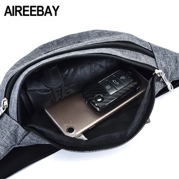 AIREEBAY Femei borseta de Moda de Talie Sac Negru de Călătorie Vagabond Centura Sac de Telefon Multifuncțional Trei Pungă cu Fermoar Curea pentru Bani