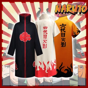 Akatsuki Echipa Uniformă Naruto Anime Cosplay Costum Namikaze Minato Mantie de benzi Desenate Tema Stand-up Guler Rochie Haine Japoneze