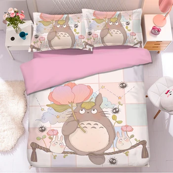 Anime populare Totoro 3D Set de lenjerie de Pat Plapuma Acoperă Pernă Mângâietor Seturi de lenjerie de Pat Lenjerie de pat Lenjerie de Pat Totoro seturi de lenjerie de pat 02
