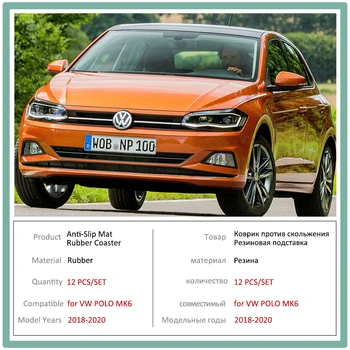 Anti-alunecare Ușa de la Mașină Cana de Cauciuc Pernă Roșie Poarta Slot Pad pentru VW POLO MK6 2018~2020 Usi de Interior Mat Accesorii 2018 2019 2020