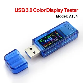 AT34 AT35 USB 3.0 culoare LCD Voltmetru ampermetru de curent contor de multimetru de încărcare a bateriei power bank USB Tester