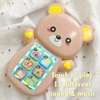 Baby Rattle Pat Jucărie de Învățământ Muzica Telefon Mobil pentru Copil din Lemn Cărucior, Pătuț Jucăria Nou-născut 0-12 13-24 Luni copil Copil Copil