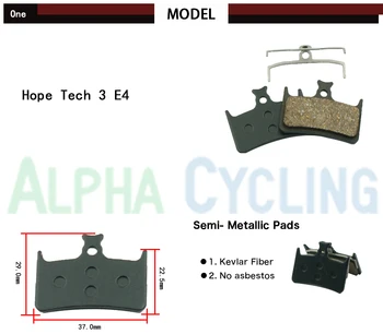 Bicicleta Plăcuțe de Frână pentru Hope Tech Evo V4 E4 Frana Disc Hidraulic, 4 Perechi, RĂȘINĂ Neagră