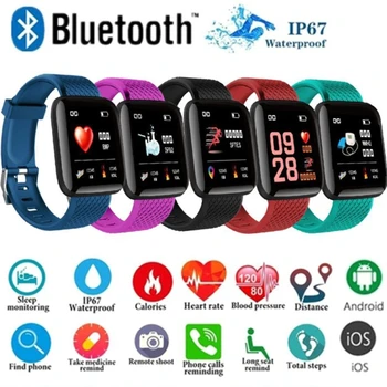 Bluetooth IP67 Trackere de Fitness Smartwatch Pentru Monitorizarea ritmului Cardiac Și a Dormi Detectarea Ceas Sport Pentru Bărbați Și Femei