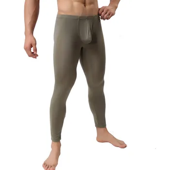 Bărbați Sexy Jambiere Ultra-subțire de Gheață Pantaloni de Mătase Plasă de Lenjerie intima Pantaloni Ciorapi Jambiere pentru Toamna iarna Pantaloni Lungi Homem Sleepwear