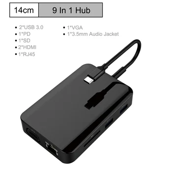C USB HUB cu Multi HUB USB 3.0 HDMI 4K /SD/TF Card Reader/ PD încărcare Audio /RJ45 Adaptor pentru MacBook Pro de tip c usb splitter