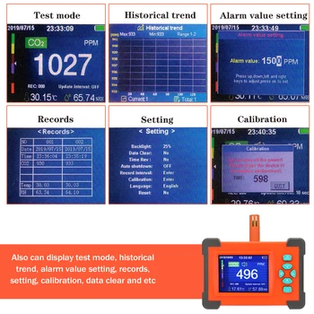 Calitatea aerului Detector Detector de CO2 CO2 Metru de Calitate a Aerului Monitor Portabil cu Dioxid de Carbon Detector Utile aer analizor 0-9999PPM