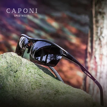 CAPONI ochelari de Soare Barbati Polaroid Sport Cadru din Aluminiu UV Proteja Ochii de Pescuit Ochelari Pentru Conducere O Masina Nuante Pentru Bărbați BS8550