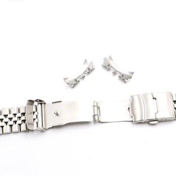 CARLYWET 20 de 22mm de Oțel de Argint de Trupa Ceas VINTAGE Jubilee Brățară Incuietoare Tubulare Curbate End Solid Șurub Link-uri Pentru Rolex Seiko
