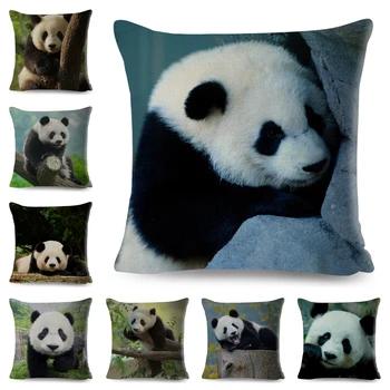 Chineză Panda Drăguț Imprimate față de Pernă Decor Minunat Animal Sălbatic față de Pernă de Canapea Masina Acasa Lenjerie de Pernă 45*45cm